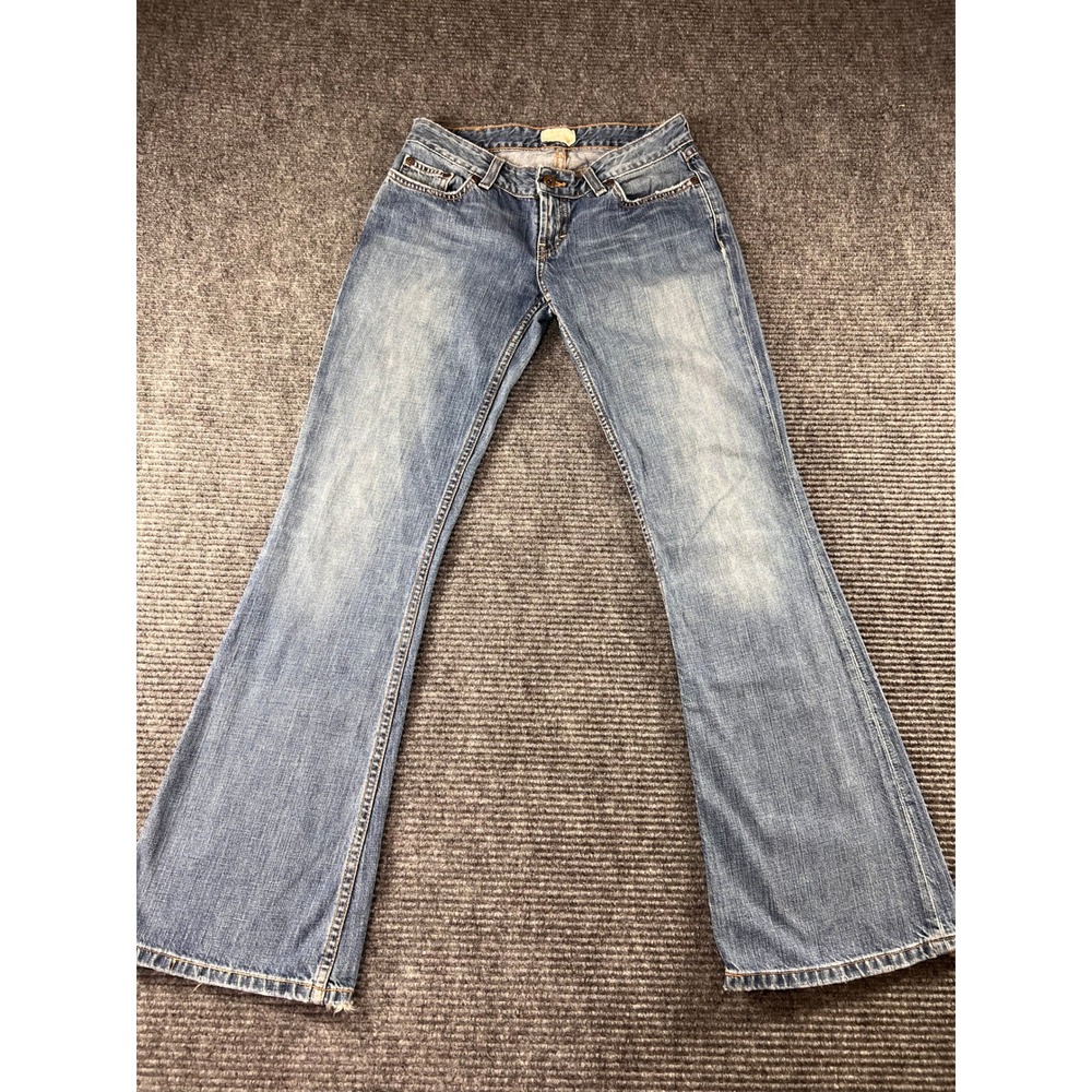 BKE Denim Jeans Womens 26 Bootcut Medium Wash Low Rise Distressed Y2K